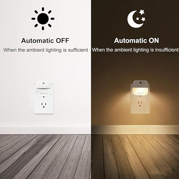 Night Light, LED Night Lights Plug into Wall, Dusk to Dawn Sensing Nightlights, No Glaring Plug in Night Light for Kids Navigating in Bathroom, Kitchen, Hallway, 6 Pack, Warm Light