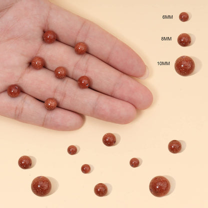 35pcs 10mm Natural Stone Beads Gold Sandstone Beads Energy Crystal Healing Power Gemstone for Jewelry Making, DIY Bracelet Necklace