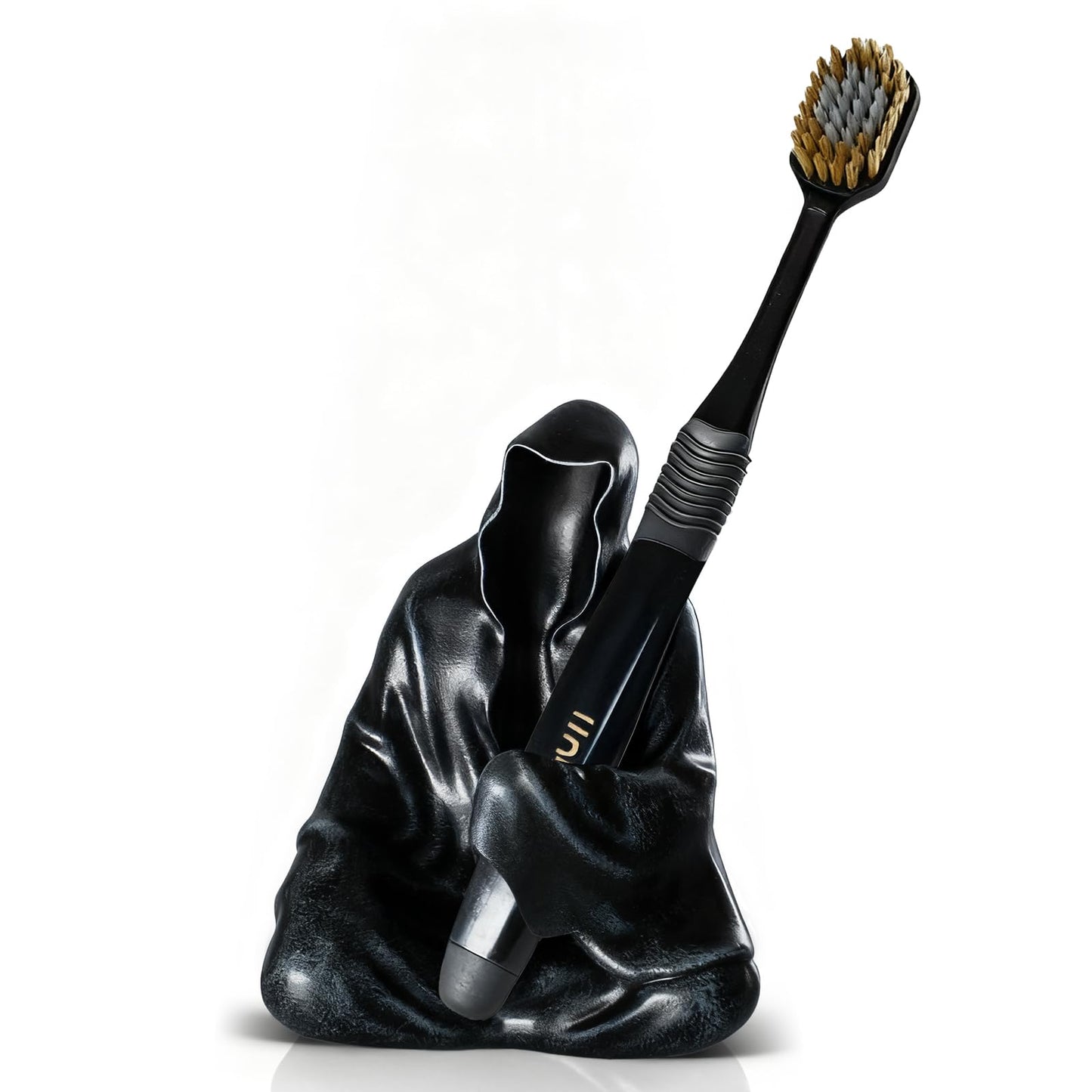 Gothic Home Decor Grim Reaper Statue Bathroom Halloween Decor Toothbrush Holders for Bathrooms Goth Pen Display Stand