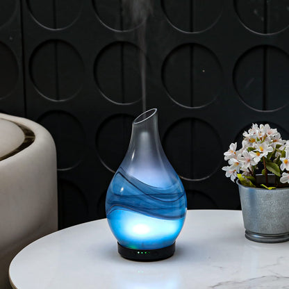 MAXWINER Essential Oil Diffusers Ultrasonic 3D Glass Aromatherapy Diffuser, Auto Shut-Off, Timer Setting, 7 Colors LED Lights Changing for Home, Office, Spa 120ml