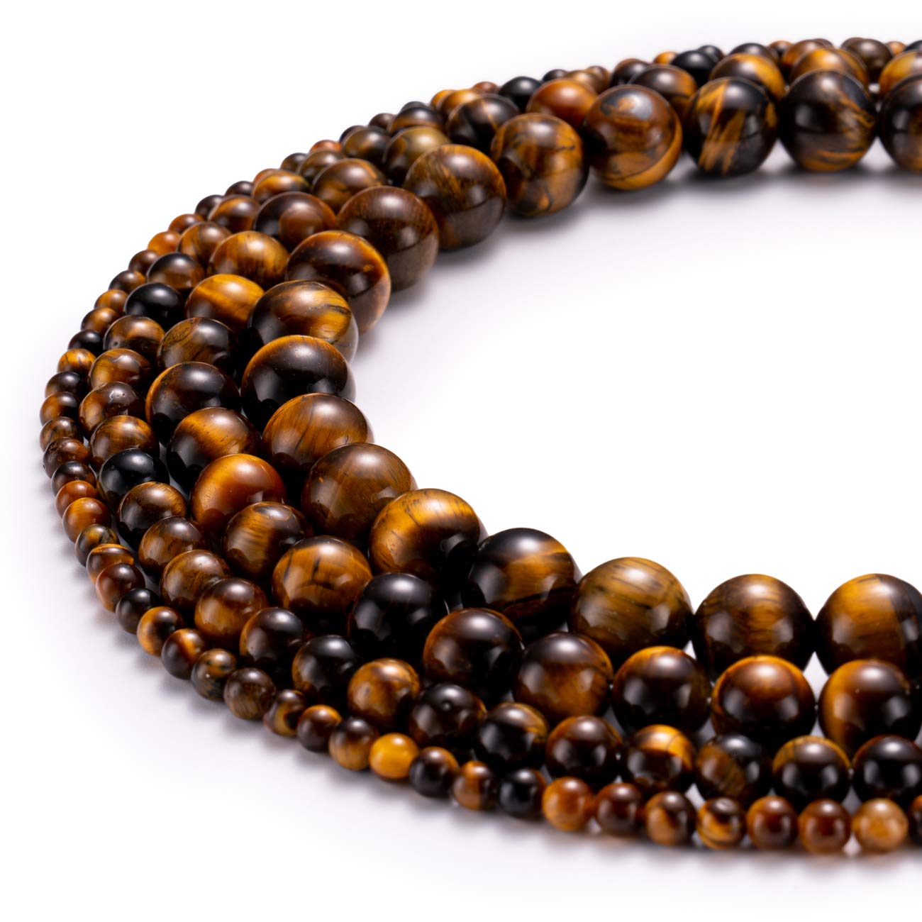 BEADIA Natural Yellow Tiger Eye Stone Round Loose Semi Gemstone Beads for Jewelry Making 6MM 61PCS
