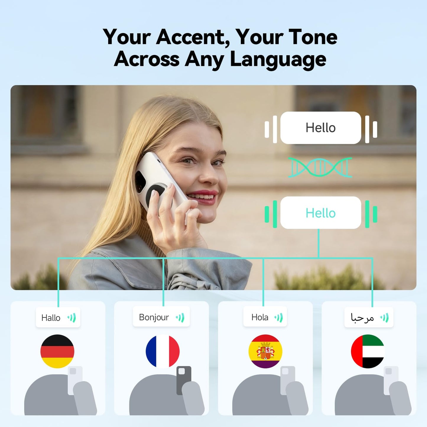 InnAIO T9 AI language Translator Device, Real Time Voice Cloning, Support 150+ Languages, Cross-App Translation, 98.6% Accuracy, 0.5s Response, Offline Translation, Portable Design for Business Travel
