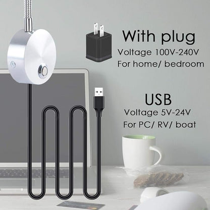 Adust Reading Lights for Books in Bed, Bedside Reading Lamp, RV Boat Reading, DC 5V-240V 3W LED Touch Dimmable Brightness Wall Mount Lamp, Adjustable Colour Temperature, 3000k, 4000k, 6000k(Black)