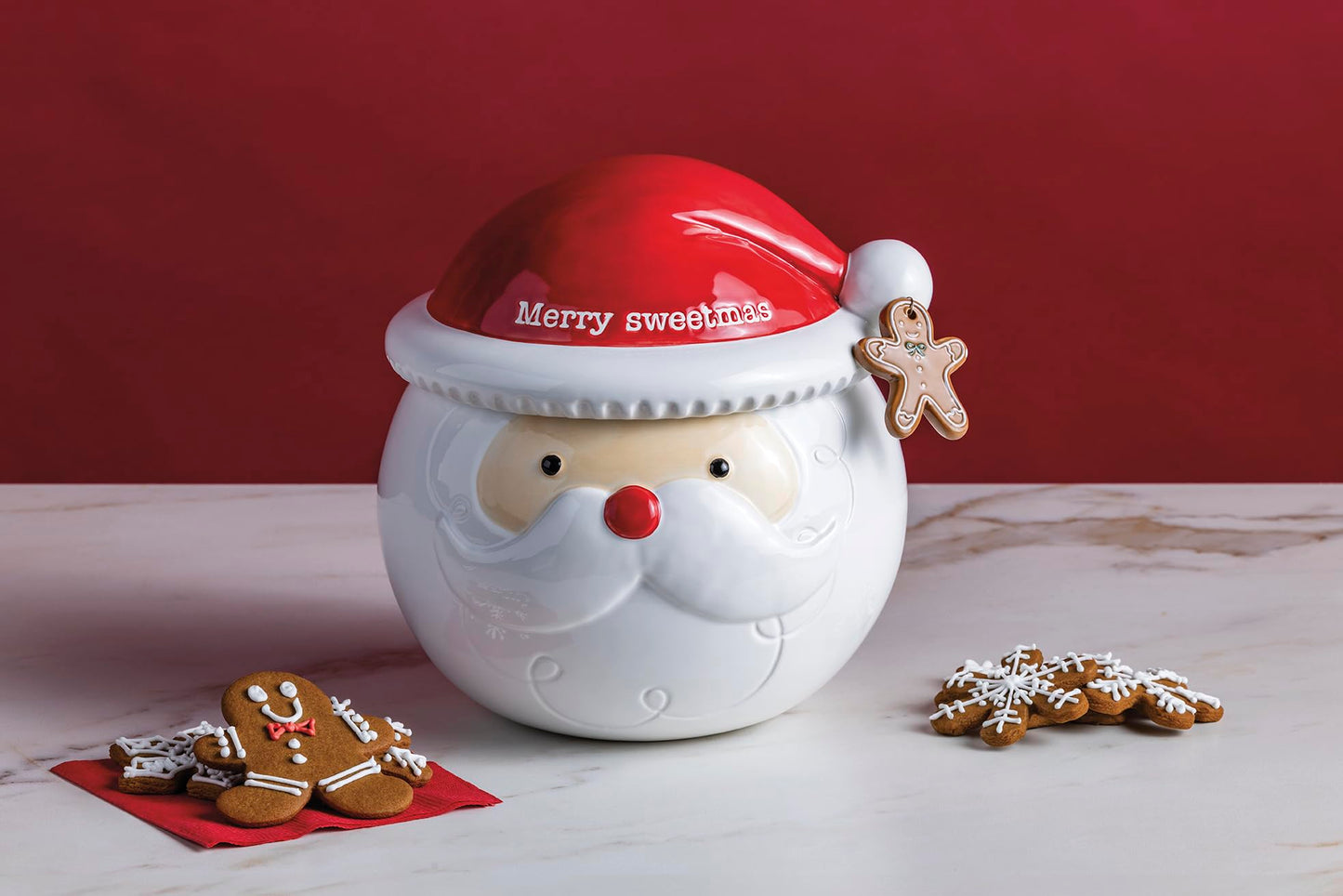 Mud Pie Christmas Musical Santa Cookie Jar