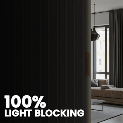 100% Blackout Room Divider Curtains Screen Partitions, Blackout Sound Reducing Divider Room Panel for Doorway Glass Window Sliding Door Patio(Cream White, W100 x L84, 1 Pack)