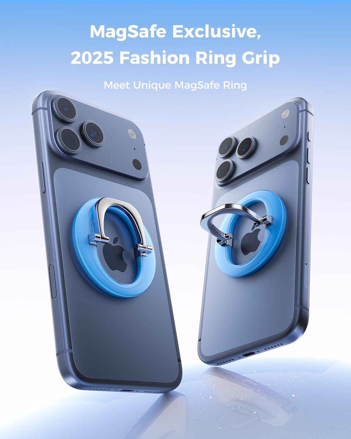 SUPERONE for MagSafe Phone Grip, Adjustable Magnetic Phone Ring Holder Removable Finger Phone Ring Kickstand Compatible with MagSafe Accessories Only for iPhone 17 & 16 & 15 & 14 & 13 & 12 Series