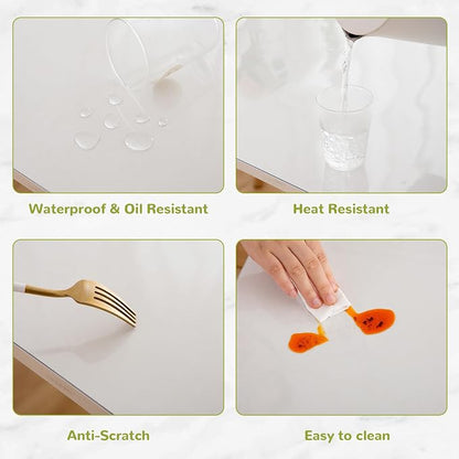 44 x 78 Inch Clear Table Cover Protector, Clear Table Protector for Dining Room Table, 1.5mm Plastic Table Cover, Waterproof Table Pad for Kitchen, Office