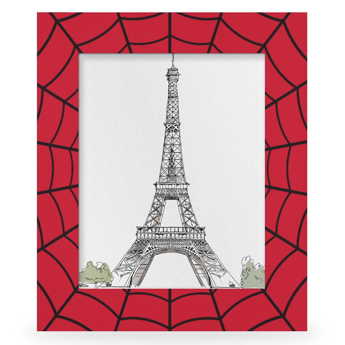 POFATO Cool Spider Web 5x7 Picture Frame Wooden Picture Frames for Wall Hanging & Tabletop Decor Display 5x7 or 5x5 Picture Collage Family Weddings Christmas Photo Frame for Gift