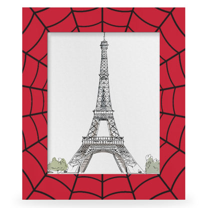 POFATO Cool Spider Web 5x7 Picture Frame Wooden Picture Frames for Wall Hanging & Tabletop Decor Display 5x7 or 5x5 Picture Collage Family Weddings Christmas Photo Frame for Gift