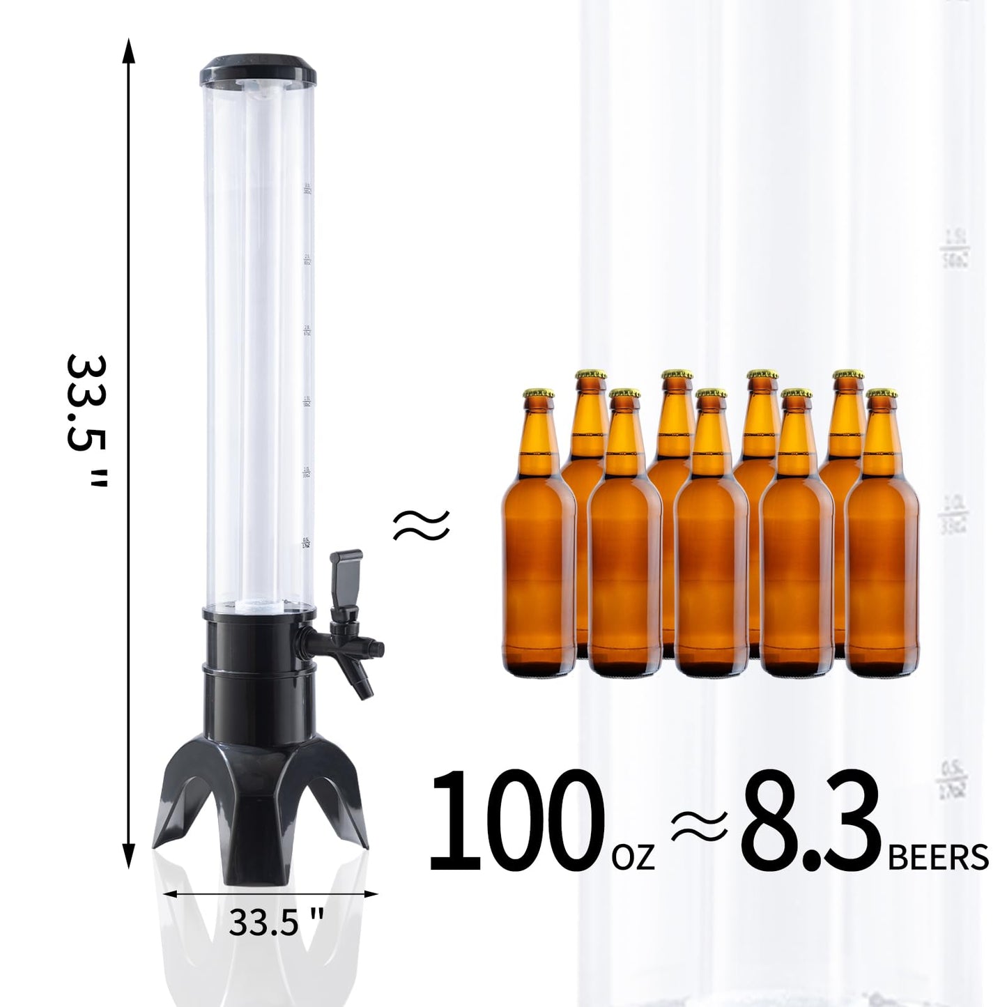 Dongda -Beverage Dispenser - Drink Dispensers for Parties -Perfect Home Bar Accessories - Alcohol, Beer & Liquor Dispenser - Mimosa Tower