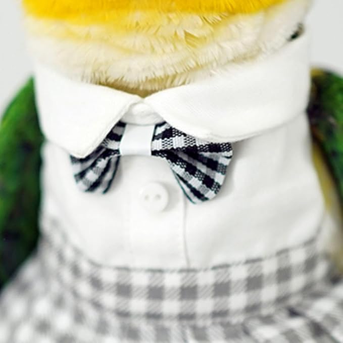 Bird Costume Bird Diaper Flight Suit Cute JK Dress Dress Skirt Clothes Cosplay Photo Prop for Parrots Macaw Cockatoo (Without Diaper,Sulphur-Crested Cockatoo)