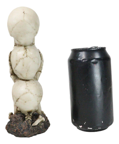 Ebros Triple Stacked Funny See Hear Speak No Evil Skulls Figurine for Scary Halloween Decorations and Spooky Macabre Graveyard Ossuary Skeletons Statue