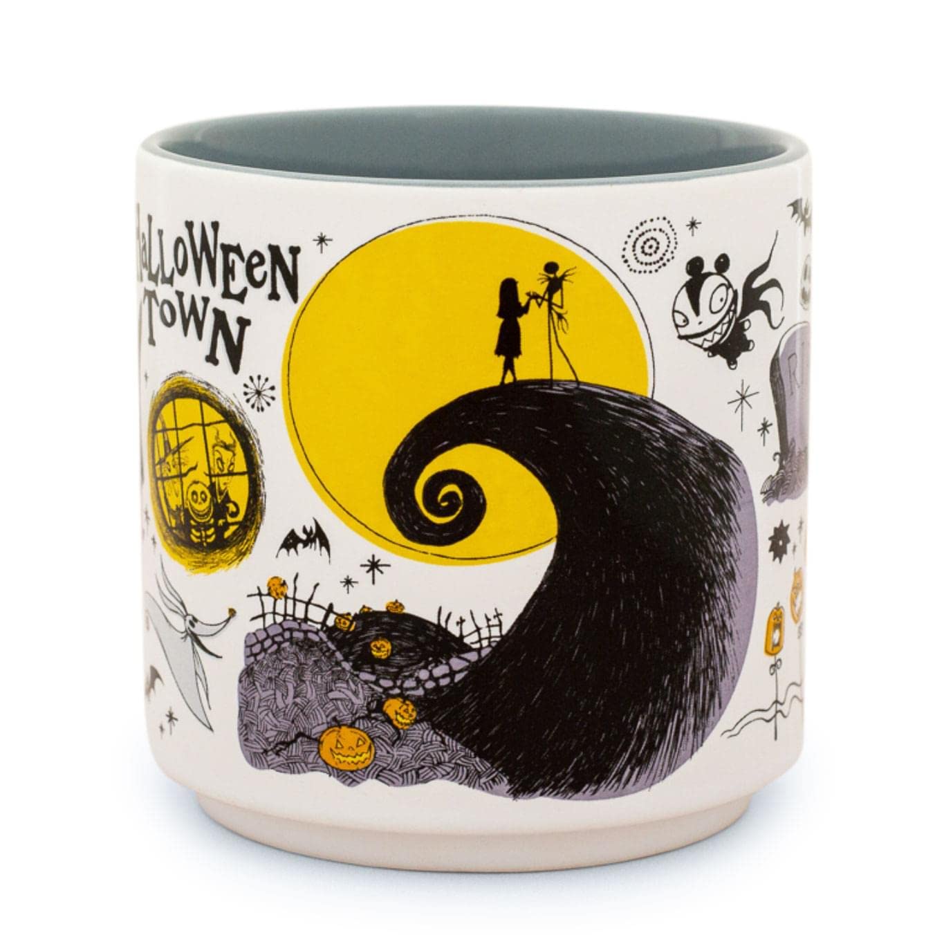 Nightmare Before Christmas Disney The Allover Icons Ceramic Stacking Mug | Large Coffee Cup For Espresso, Caffeine, Beverages, Home & Kitchen Essentials | Cute Tim Burton Gifts | Holds 13 Ounces
