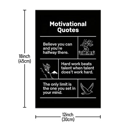 Motivational Wall Art Believe Hard Work Limit Entrepreneur Quotes Framed Canvas Small Inspirational Posters for Office Cubicle Decor Positive Affirmations Picture for Student Dorm 18x12 Inch