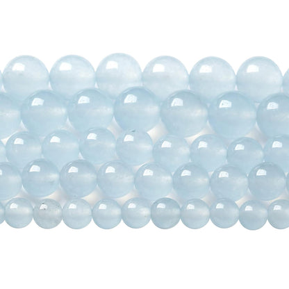 10MM 36PCS Natural Stone Light Blue Chalcedony Loose Beads for Jewelry Making DIY Bracelet Necklace…