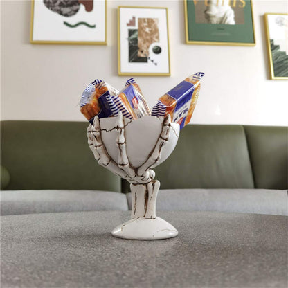 TOYANDONA Halloween Skeleton Candy Bowls Halloween Skull Bowl Resin Skeleton Hand Candy Dish- Bowl Holder Home Bar Desktop Decoration Figurine Tray