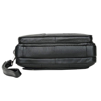 KPYWZER Leather Clutch Purse Wallet Men Wristlet Organizer Holder Wrist Bag Pack Business Handbag Black