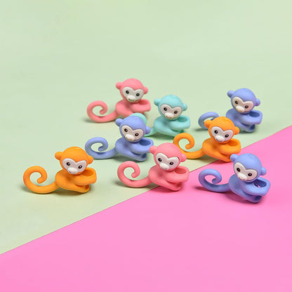 32 Pcs Pencil Eraser Toppers for Kids, 3D Cute Monkey Pencil Top Erasers Cap Erasers