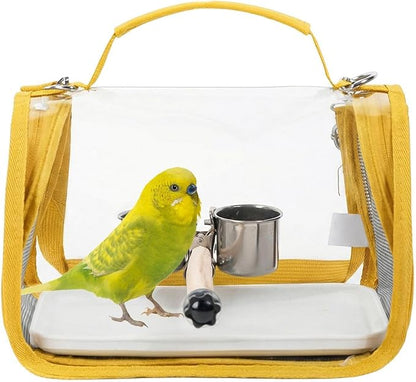 Bird Travel Carrier | Transport Tote with Perch for Bird | Outdoor Cockatiel Bag | for Parrot Parakeet Cockatiel Conure Cockatoo Outdoor Travel Camping Road Trip Vacation
