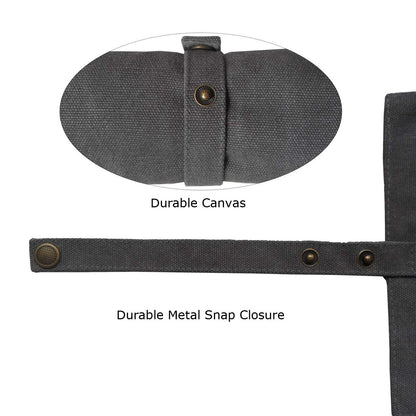 Enyuwlcm Canvas Stationery Handmade Rollup Pencil Case Travel Fountain Pen Organizer Bag Pencil Wrap Gray