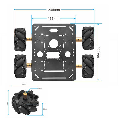 OSOYOO FlexiRover Robot Car Kit for Raspberry Pi – Compatible with Pi 2/3/4/5, 520 Motors with Encoders, Mecanum Wheels, Servo Support, and High-Capacity Battery System (No Raspberry Pi Included)