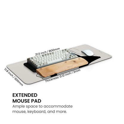 MAY FLOWER Large Gaming Mouse Pad, Full Keyboard Mat, Long Laptop Mousepad, Computer Mouse Mat for Home and Office, Anti-Slip Rubber Base, 31.5 x 11.8 Inches (Black Cat)