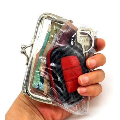 3 Pieces Clear Coin Purse，Transparent Change Purse，Jelly Wallets ，PVC Kiss-Lock Clear Wallet for Wome (white)