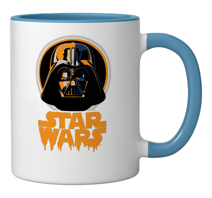 Star Wars Darth Vader Spooky Dripping Logo Halloween Ceramic Mug, Blue/White