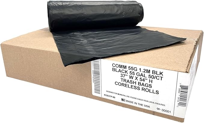 Ultrasac Heavy Duty 55 Gallon Black Trash Bags