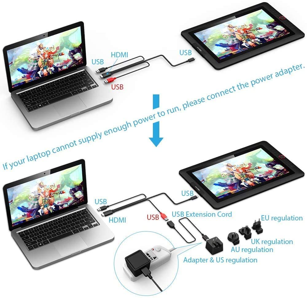 15.6" Drawing Tablet with Screen XPPen Artist 15.6 Pro Tilt Support Graphics Tablet Full-Laminated Red Dial (120% sRGB) Drawing Monitor Display 8192 Levels Pressure Sensitive & 8 Shortcut Keys