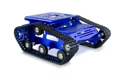 XiaoR Geek Smart Robot Car Chassis Kit Aluminum Alloy Big Tank Chassis with 2WD Motors for Jetson Nano/Raspberry Pi/Arduino DIY STEM Education Projects and ROS Research (Blue, with DC Motor)