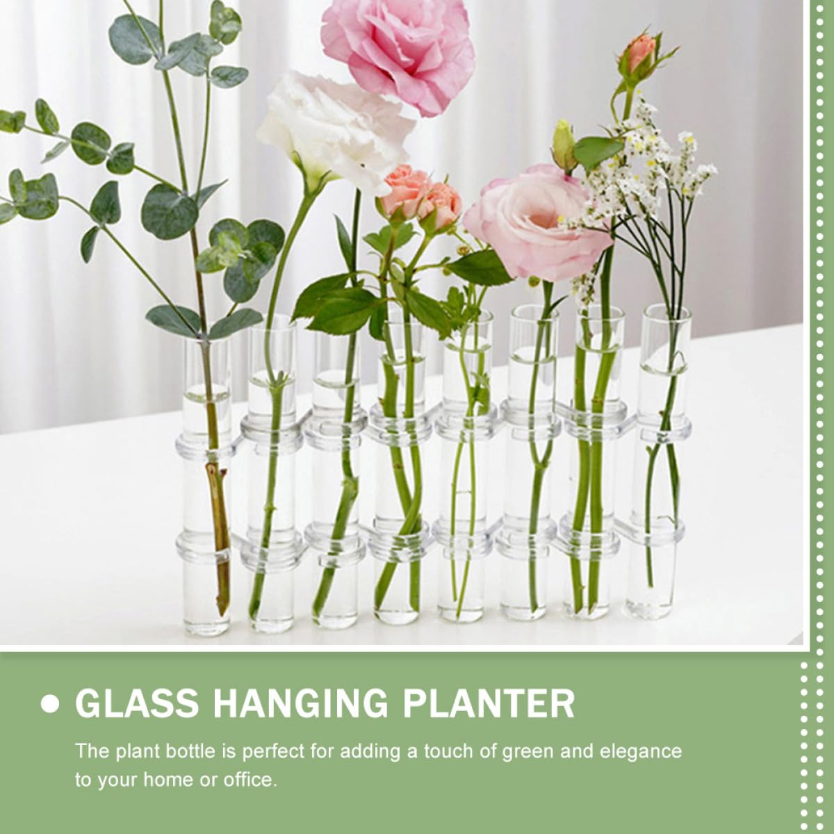 Balacoo Test Tube Glass Vases 8pcs Large Hydroponic Plant Propagation Tubes with Cleaning Brush for Home Decor and Succulent Terrarium Gardening