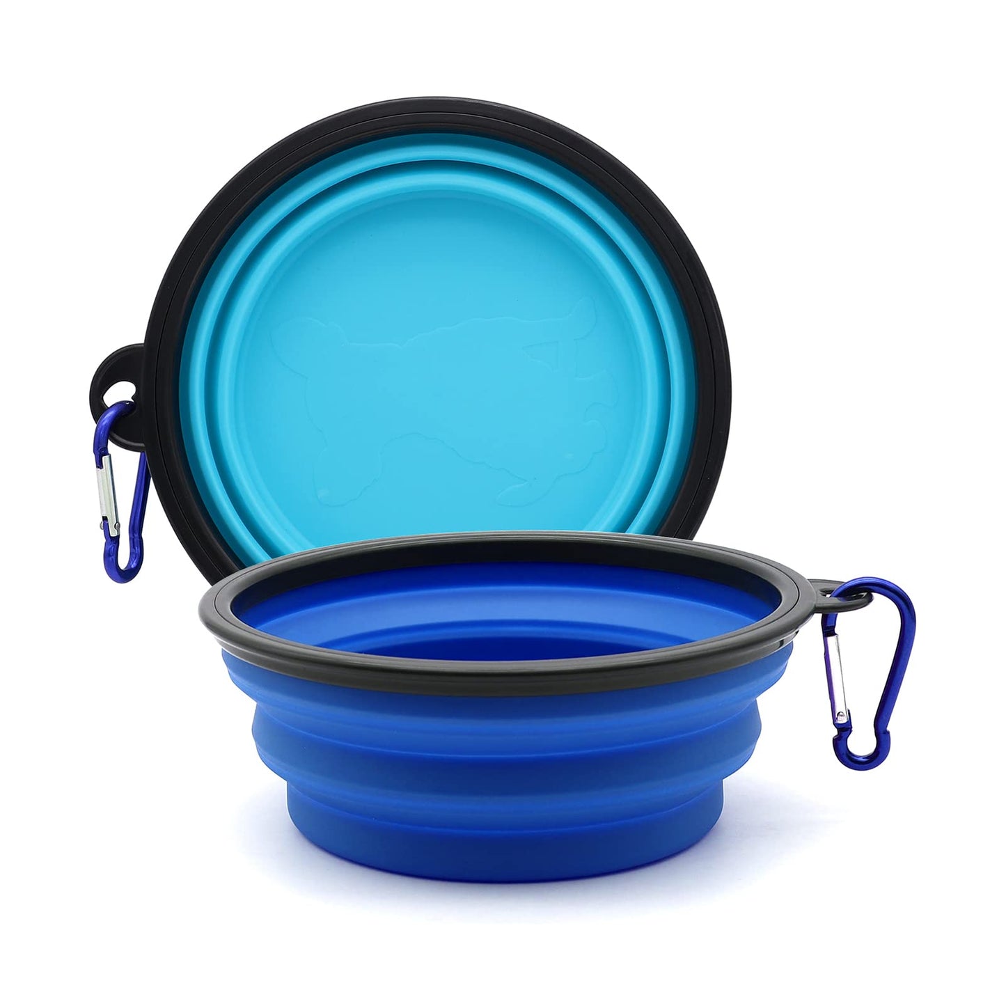 2-Pack Small Dog Travel Bowl, Collapsible Bowls for Dogs, Foldable Cat Water Bowl, Portable Pet Feeding Watering Traveling Dish (Black & Orange)