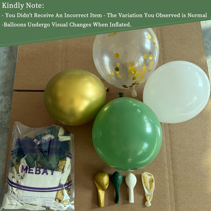 MEBAY Sage Green White Gold Balloon Garland Arch Kit, 146Pcs Latex Balloons Different Sizes 18 12 10 5 Inch for Birthday Baby Shower Gender Reveal Wedding Party Decoration