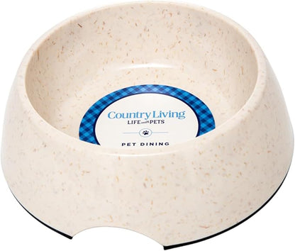 Country Living Set of 2 White Swan Bamboo Dog Bowls (32oz) – Naturally Sourced Bamboo Design, Non-Toxic, Durable, Dishwasher & Microwave Safe and Pet-Safe Feeding Dish, Ideal for Medium to Large Dogs