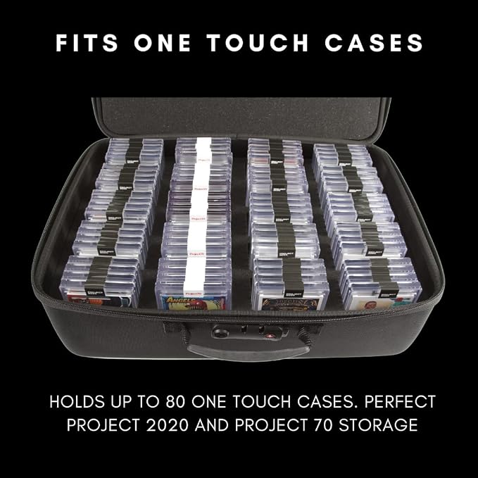 Card Titan Toploader and One Touch Trading Card Storage Box with Zipper Lock - Sports Card Deck Box Fits Up to 400 Sleeved Collectible Sports Cards or up to 80 Magnetic Cases