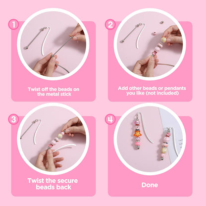 Beadable Bookmarks 20pcs Beaded Bookmark DIY Metal Blank Bar Bulk for Beads Craft Jewelry Pendant Charm Gift Modern Beaded for DIY Making Craft Book Lover Student Teacher Office Supply Beading Mark