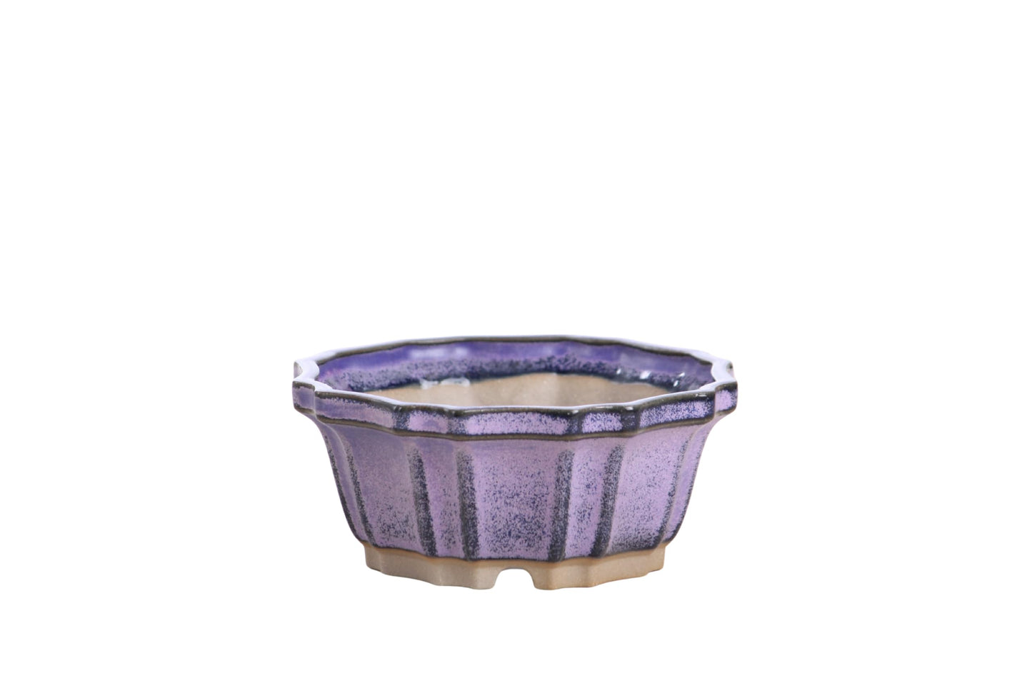 Willow Bonsai Ceramics Flower Design Bonsai Pot 4.5 Inch – Elegant Ceramic Bonsai & Succulent Pot, High‑Fired Frost‑Proof Stoneware with Drainage+Wiring Holes, Handmade USA (Purple, 4.5inch)