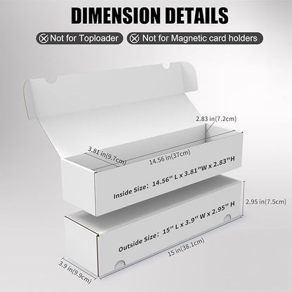 Trading Card Storage Box, 6-Pack 1100 Count White Corrugated Cardboard Bulk Sports Storage Box for TCG/Magic/Mtg Basketball Cards, Collectible Trading Cards