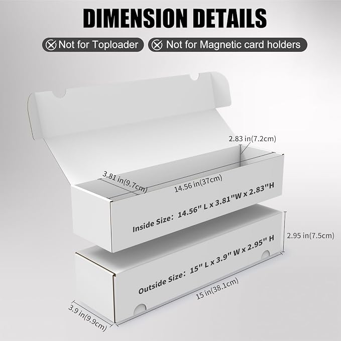 Trading Card Storage Box, 10-Pack 1100 Count White Corrugated Cardboard Bulk Sports Storage Box for TCG/Magic/Mtg Basketball Cards, Collectible Trading Cards