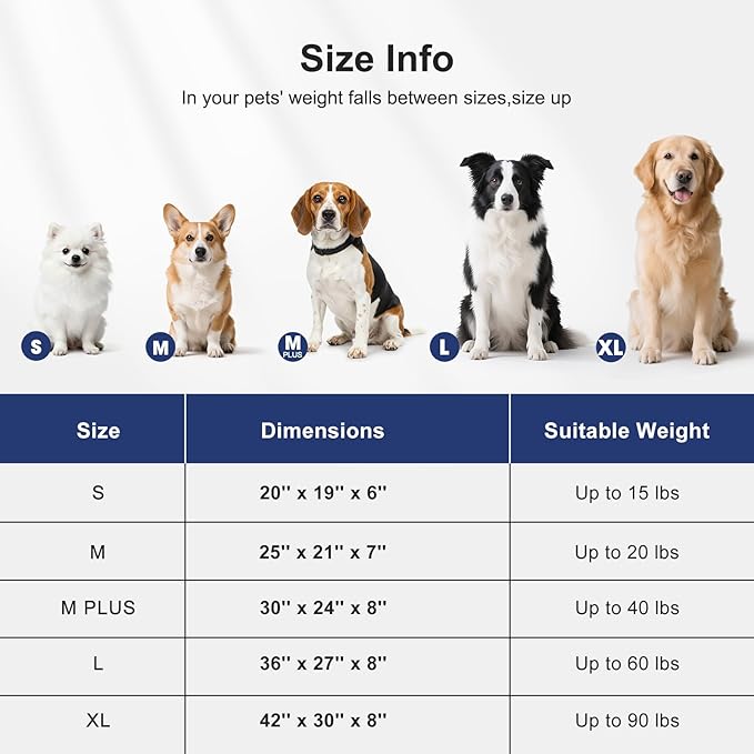 FURTIME Washable Dog Bed Medium Large Size Dogs, Rectangle Comfy Fluffy Pet Bed, Removable Zipper Cover Machine Wash, Soft Orthopedic Bed Durable Pet Cuddler with Anti-Slip Bottom, 30"x24"x8", Grey