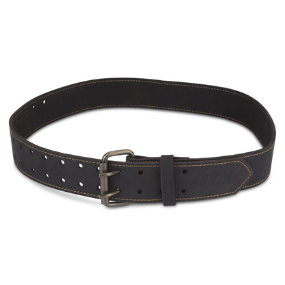OX Pro 2 Inch Leather Tool Belt - Oil Tanned Full Grain Leather - Perimeter Stitched Construction Belt with Rivets - 28" to 44" Length - Cinturon Para Construccion
