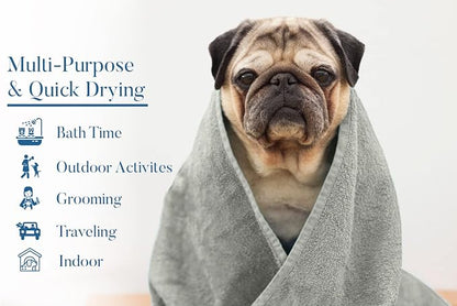 DAN RIVER Dog Towel - Pack of 1, 100% Cotton, 20x40, Ultra Soft 450 GSM, Super Absorbent & Quick Drying Towel for Dogs, Cats, and Other Pets, High Rise.