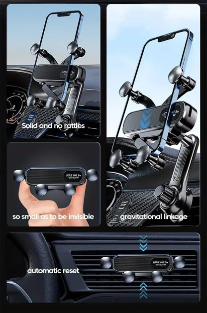 Magnetic Car Phone Holder,Minimal Dashboard Mount,[Strong Magnet][360° Rotation],Universal Smartphone Dash Stand Fit for iPhone 16 15 Pro Max Plus Mini,Samsung S24 S23 S22 Ultra Phone,Black