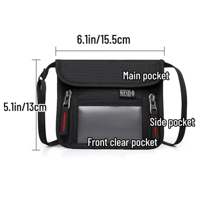 Passport Holder for Travel Pouch Neck Wallet for Traveling Women Men with RFID Blocking Waterproof and Slim Neck Pouch Adjustable Neck Strap (Blue)