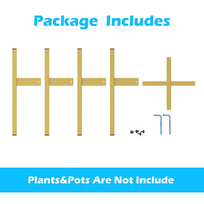 DDPow Heavy Plant Stand for 10"-16" Plant Pot Indoor Outdoor Corner, Adjustable Metal Heavy Duty for Large Pot (Golden 1 Pack)