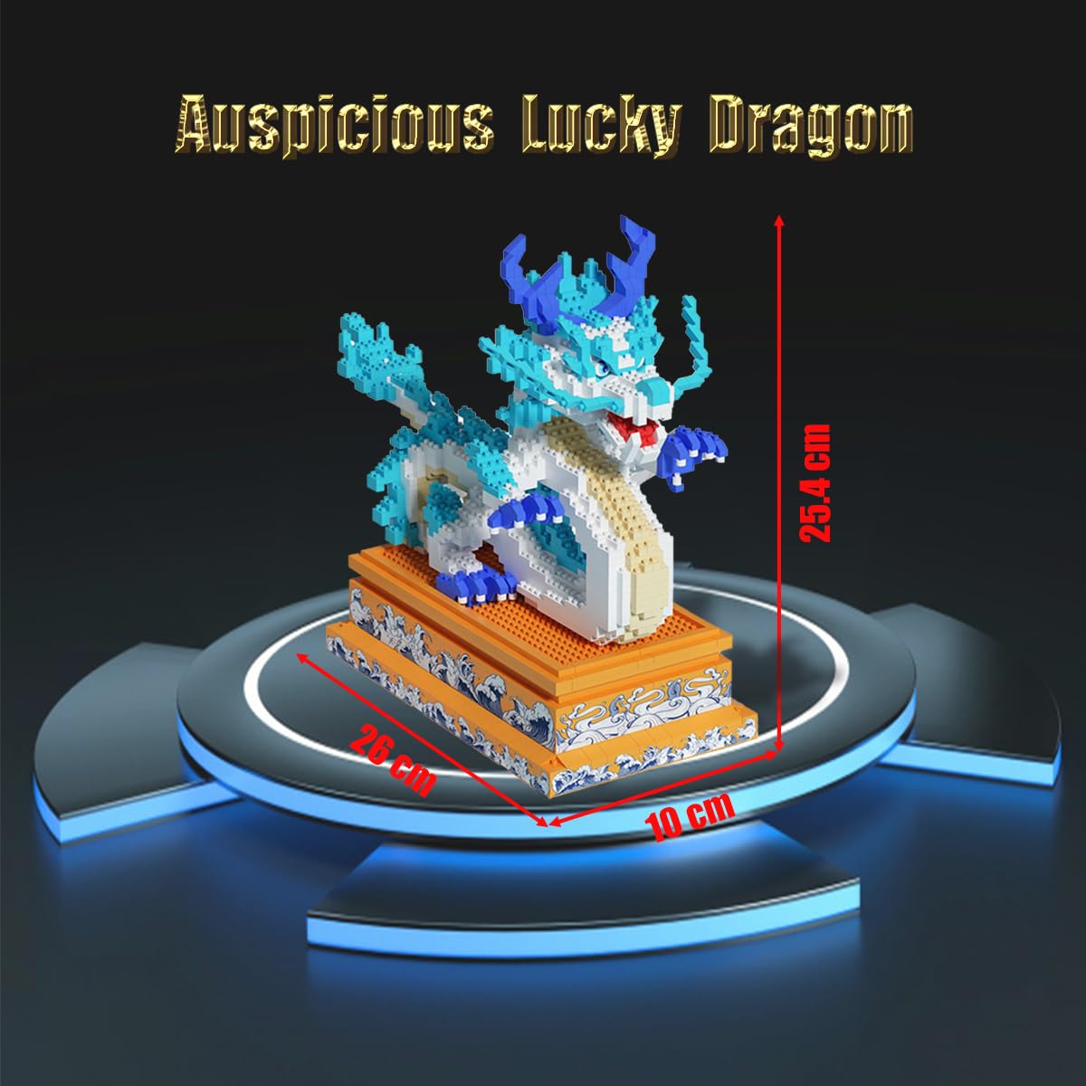 HONLANCH Dragon Series Auspicious Lucky Dragon Micro Building Blocks Set (2020Pieces,Base with Storage Function)-Toys Gifts for Kid and Adult