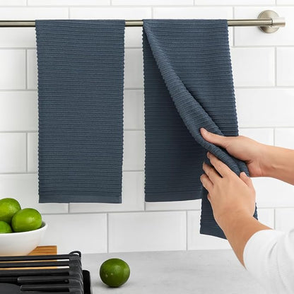 Serafina Home Slate Blue Gray Grey Kitchen Hand Dish Towels: Oversized 28" x 18"