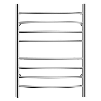 HEATGENE Towel Warmer 8 Bar Plug-in Curved Bath Towel Heater Towel Warmer for Bathroom Plug-in Drying Rack Brushed