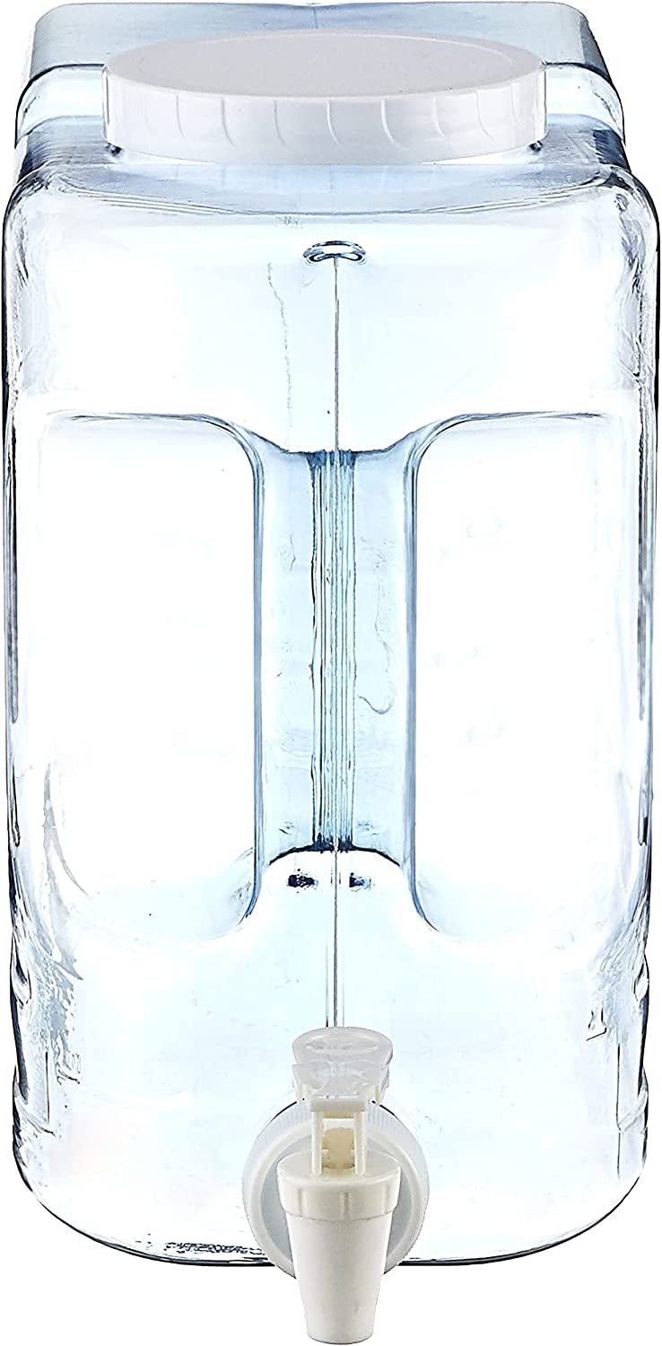 Arrow Oasis Drink Dispenser for Fridge, 2.5 Gallon - Plastic Beverage Dispenser with Spigot - Clear Space-Saving Design with Handle - Ideal for Water, Juice & Iced Tea - BPA Free - Made in USA